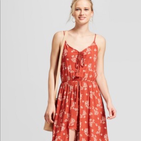 red romper maxi dress